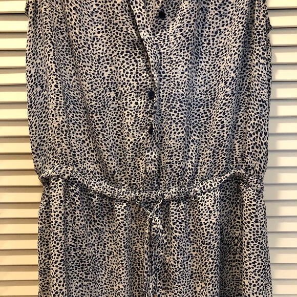 Blue and White Spotted Drawstring Dress - Picture 5 of 8